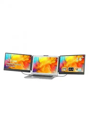 V2Com S2 14″ FHD 1080p Triple Laptop Screen Extender