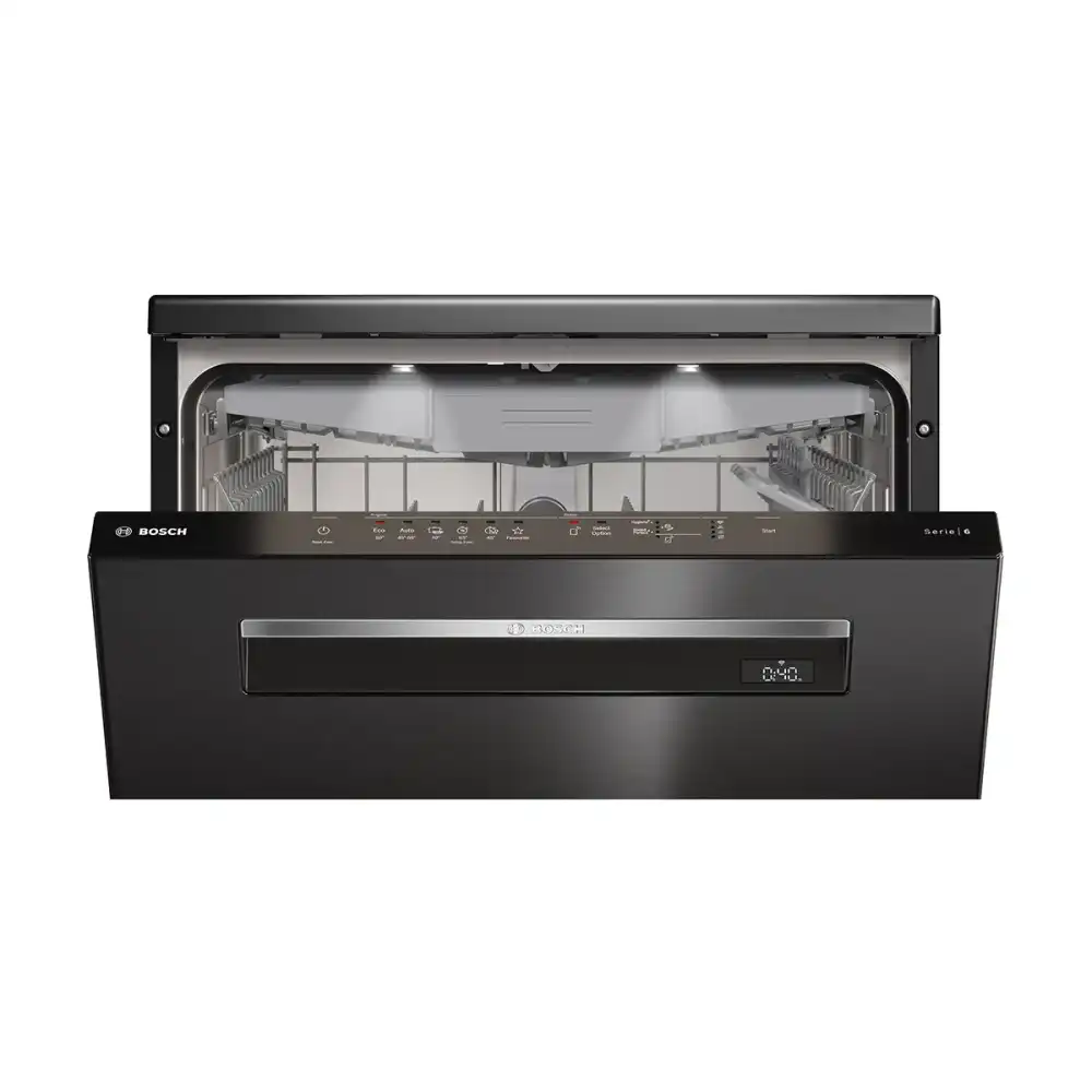 Bosch Series 6 Free-standing Dishwasher 60 cm, 14 Place Settings, 6 Programs, EcoSilence Drive Motor - Brushed Black Steel Anti-fingerprint
