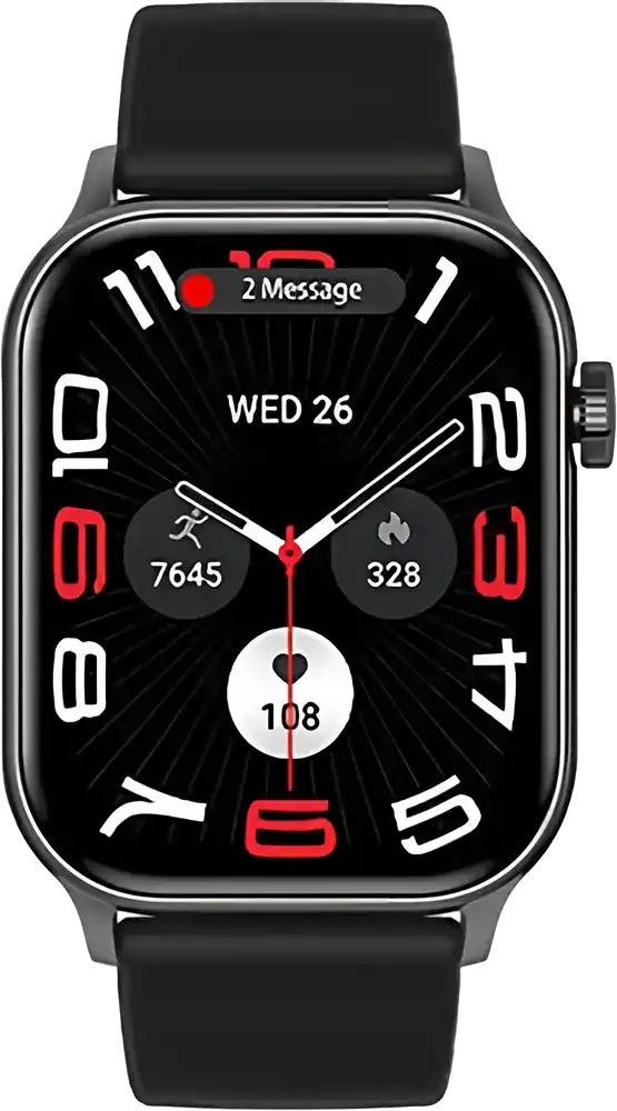 سمارت واتش تشويتيك، شاشة AMOLED مقاس 1.95 بوصة، مقاومة للماء، لون أسود، WT020-BK