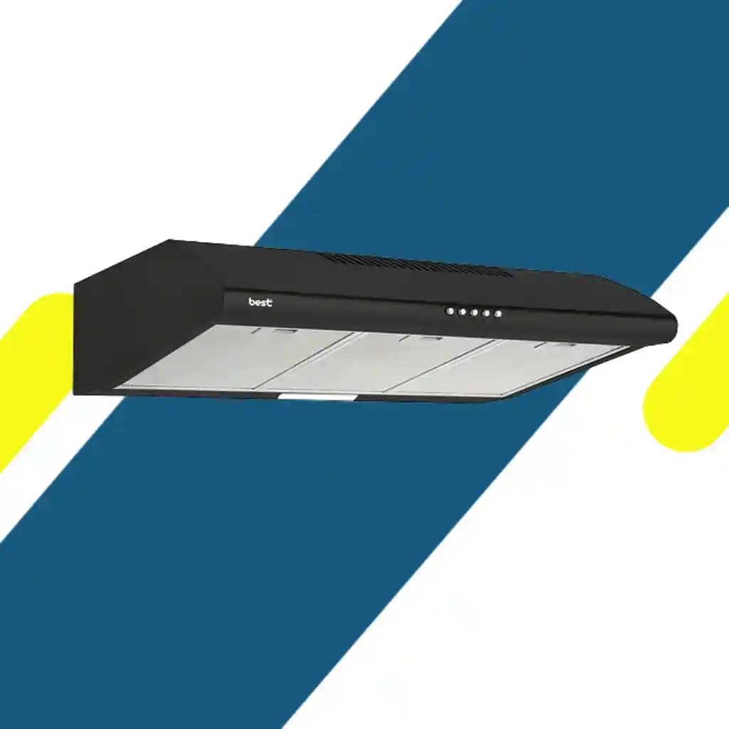 شفاط مطبخ مسطح بيست اير (Best air) 80 سم – 2 موتور إيطالي 222 وات – قوة شفط 650 م³/س – أسود – موديل WAVE PLUS 80CM BK