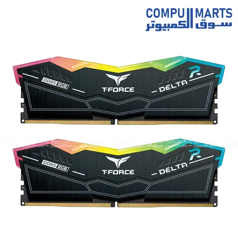 RAM TEAMGROUP TFORCE DELTA RGB 32G ( 2X16) DDR5 6400MHZ CL32 BLACK