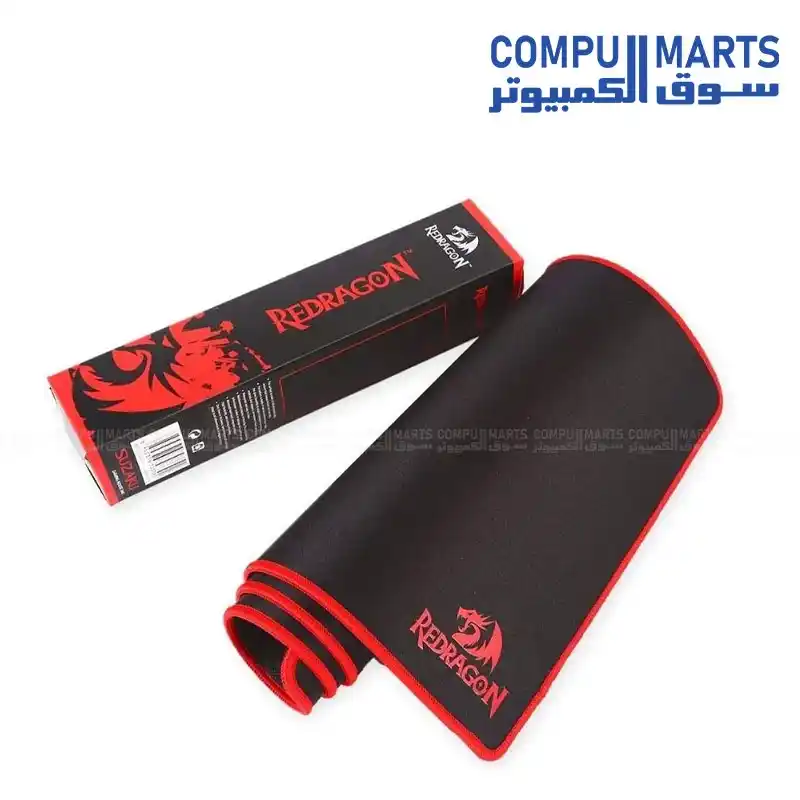 Redragon P003 Suzaku Extended Gaming Mouse Pad Waterproof Non-Slip Black Red