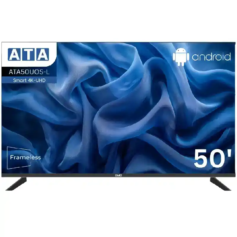 ATAتلفزيون ذكي 50 بوصة، بدون إطار، بدقة 4K UHD، ATA50ULS