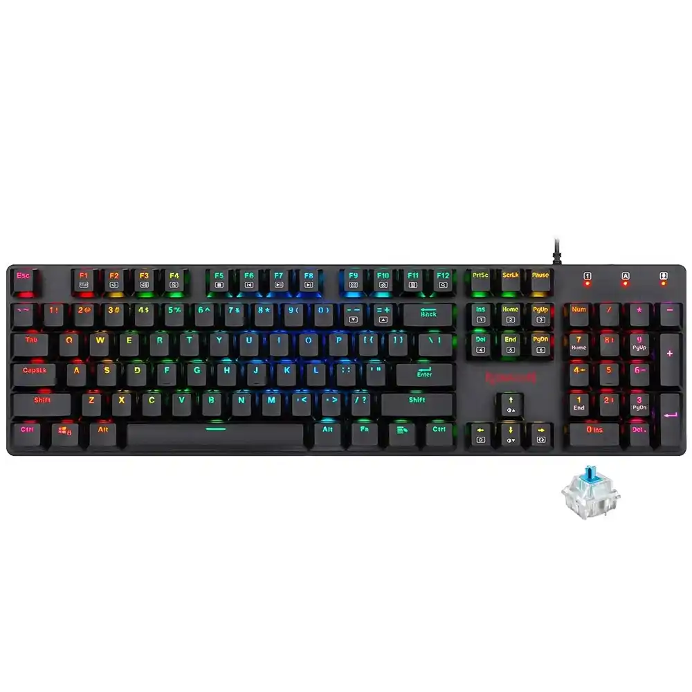 كيبورد ريدراجون سلكي RGB جيمنج سويتش ازرق إنجليزي وعربي k589 Shrapnel