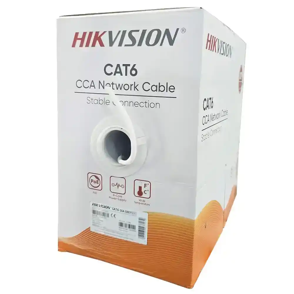 كابل نت وورك هيكفيجن 305 متر DS-1LN6U-W/CCA Cat6 UTP - أبيض