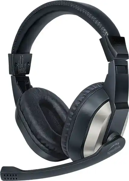 سماعة جيمينج سبيد لينك SL-870020-BK للألعاب، سماعة راس سلكية بميكروفون قابل للطي، اسود
