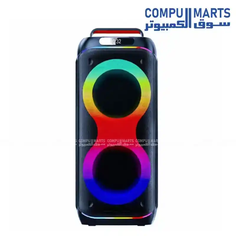 Vovo V-2855 RGB Portable Bluetooth Speaker With Mic 50W