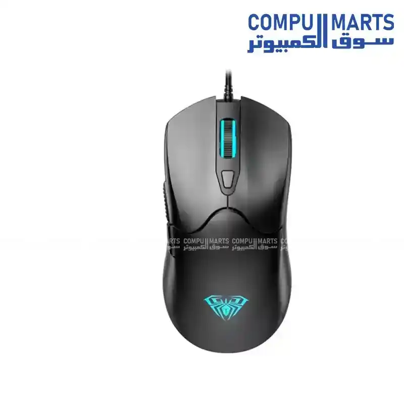 AULA S13 Gaming Mouse Wired USB Optical Mouse with DPI 1200/1800/2400/3600 6 Programmable Buttons 7-Color Rainbow RGB Windows macOS Linux Compatibility