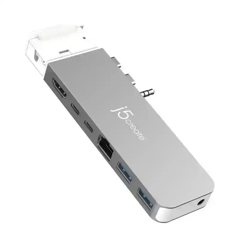 j5create -مجموعة MagSafe - محول من Type-C إلى (HDMI-4K + منفذي USB 3.0 + منفذي Type-C + منفذ صوت)- JCD395