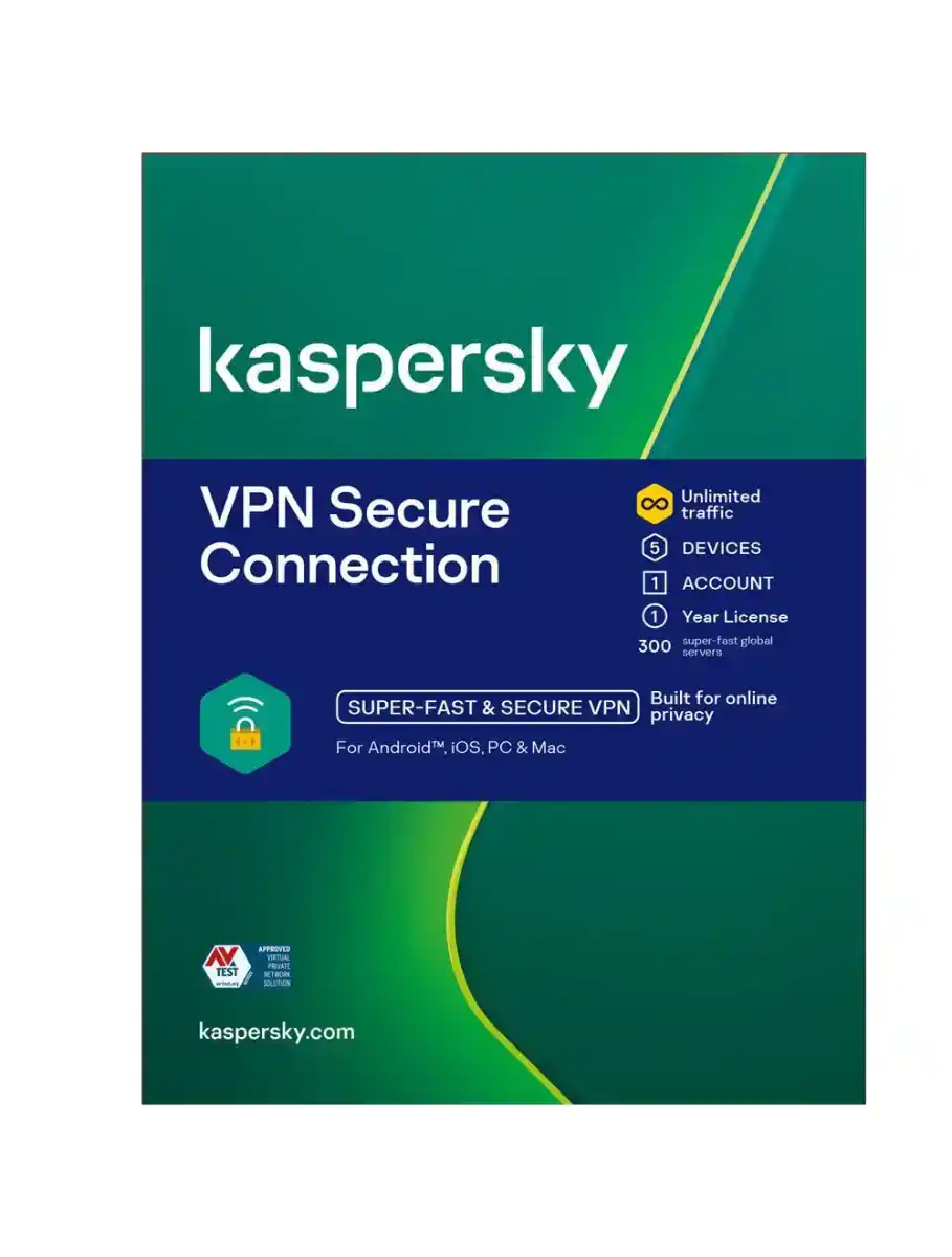 كاسبرسكي Secure Connection مجموعة تطبيقات الامن عبر الانترنت 5 أجهزه سنه واحده 1 مستخدم Base Download Pack - موديل KL1987IDEFS