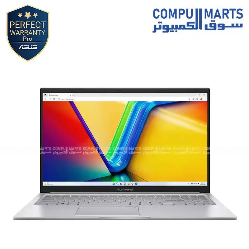 ASUS Vivobook 15 X1504VA-BQ4615W Laptop Intel Core 5 120U 8GB DDR5 512GB PCIe 4.0 SSD 15.6" FHD IPS WiFi 6 Fingerprint Windows 11 Cool Silver - 90NB13Y2-M02EL0