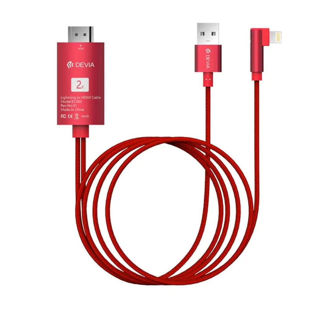 ديفيا كابل EC084 Storm Series من HDMI إلي لايتنينج 1080p HD no Delay طولة 2 متر