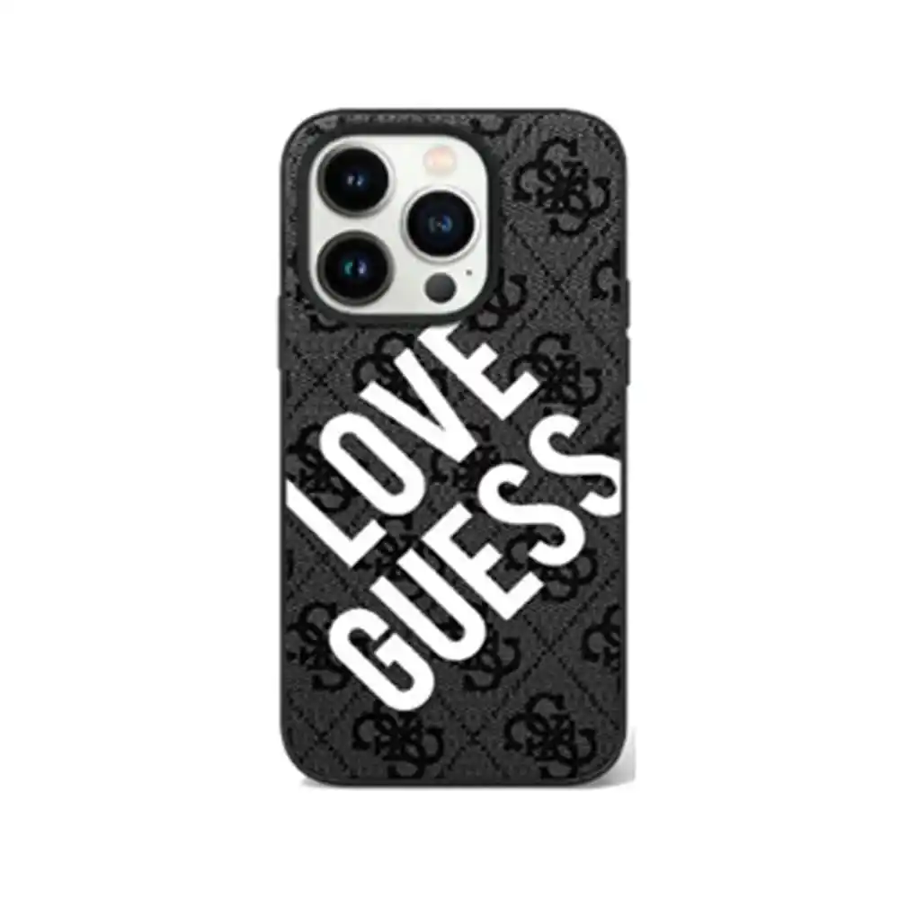 جيس جراب ظهر لهاتف أيفون 16برو ماكس 4 G Hard مع شعار Big Love - أسود
