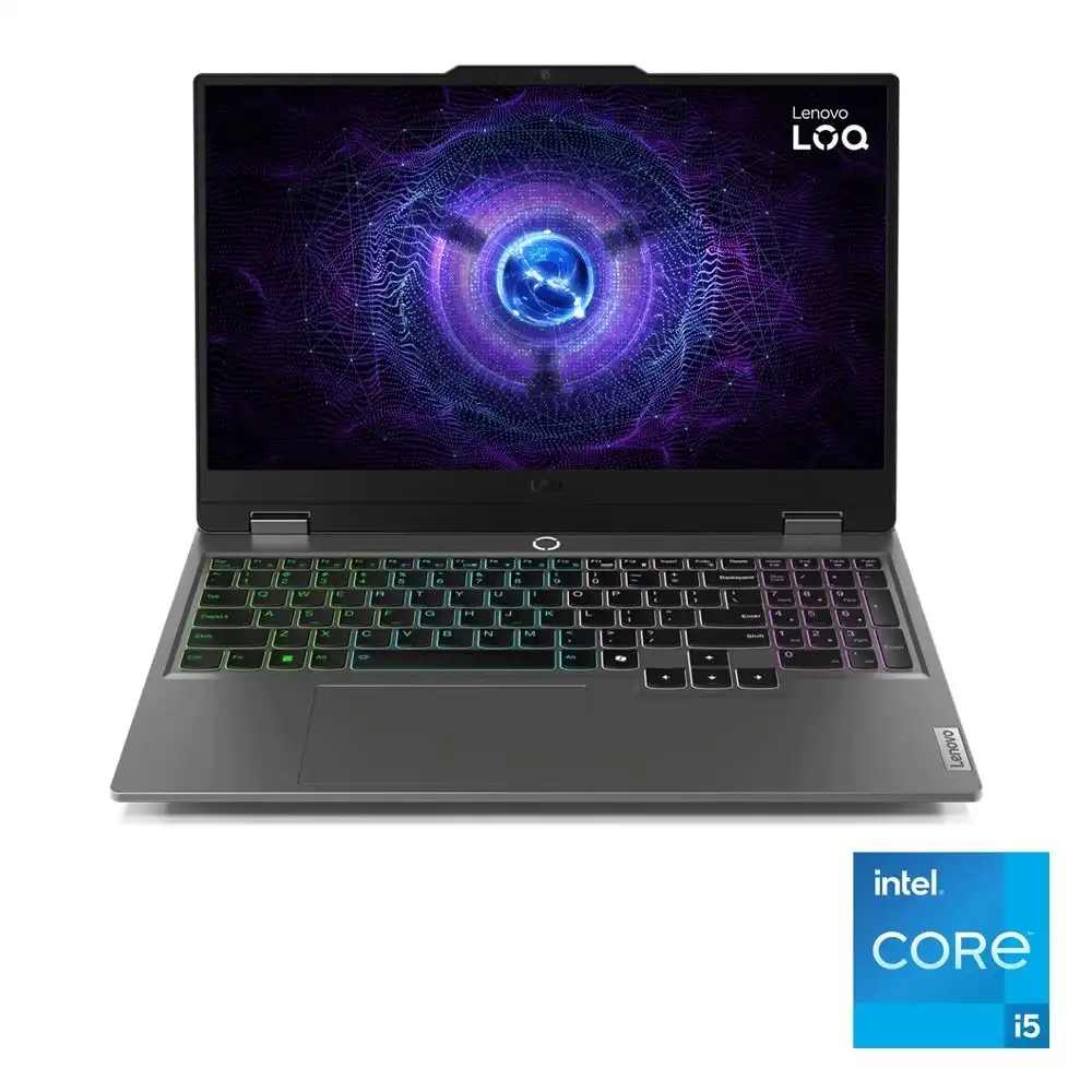 لينوفو LOQ 15IRX9 لاب توب - انتل® كور™ i5-13450HX - رامات 16 جيجا بايت - هارد ديسك 512 جيجا بايت SSD - جرافيك NVIDIA® GeForce RTX™ 3050 6GB - شاشه 15.6" FHD بوصه 144 هرتز - رمادي