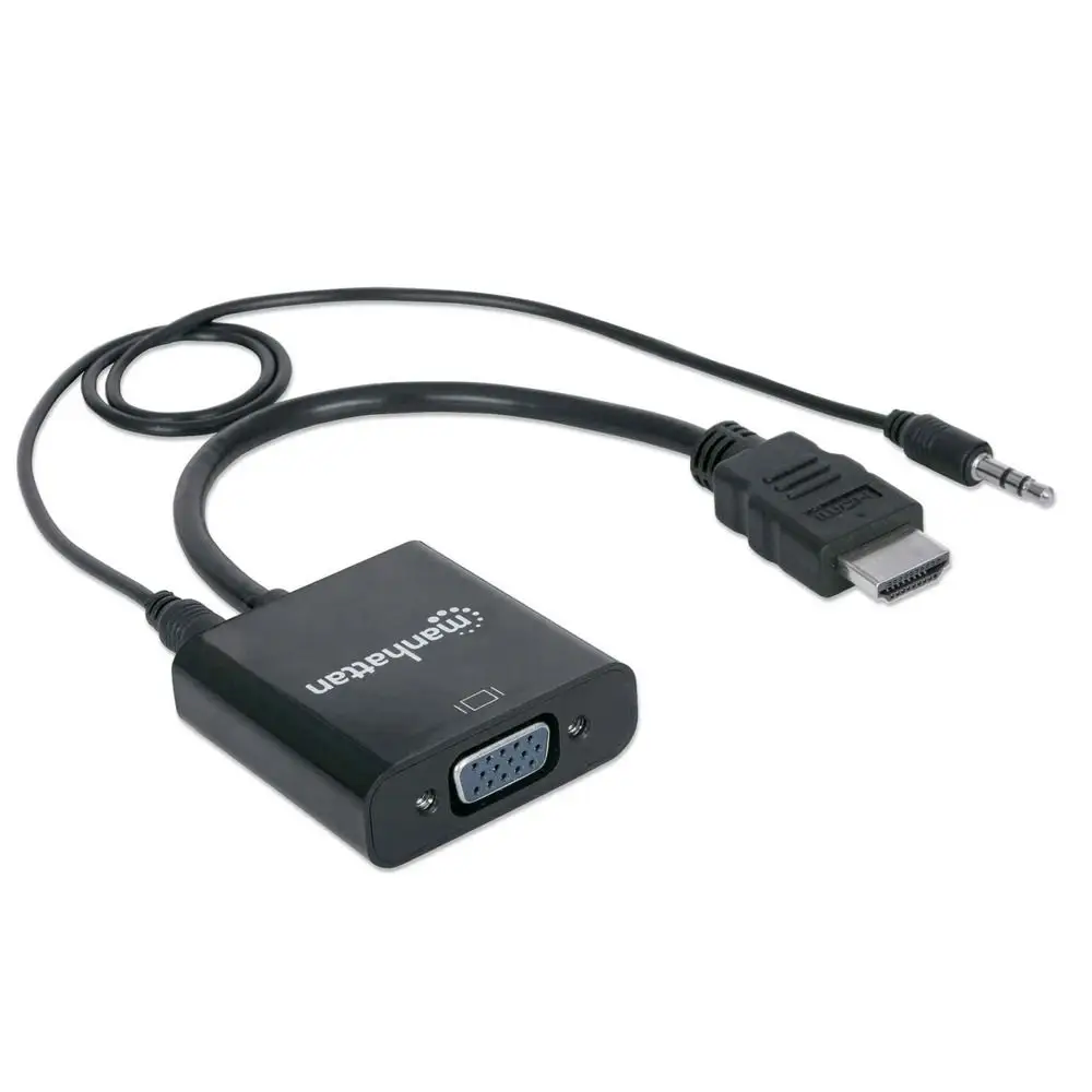 مانهاتن محول من HDMI Male الي VGA Female مع 3.5مم - 151450 - أسود