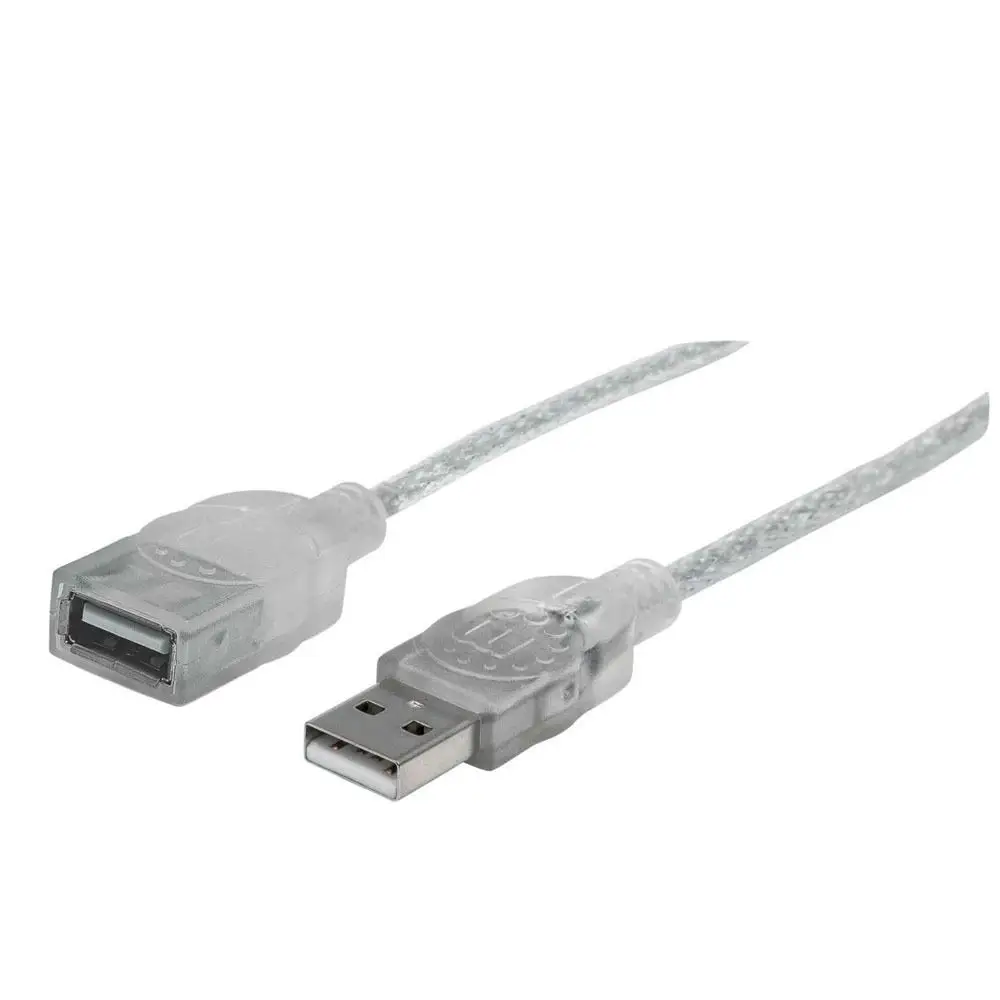 مانهاتن كابل Hi-Speed USB من Type-A Male الي Type-A Female طوله 1.8  متر (6 قدم) - فضي