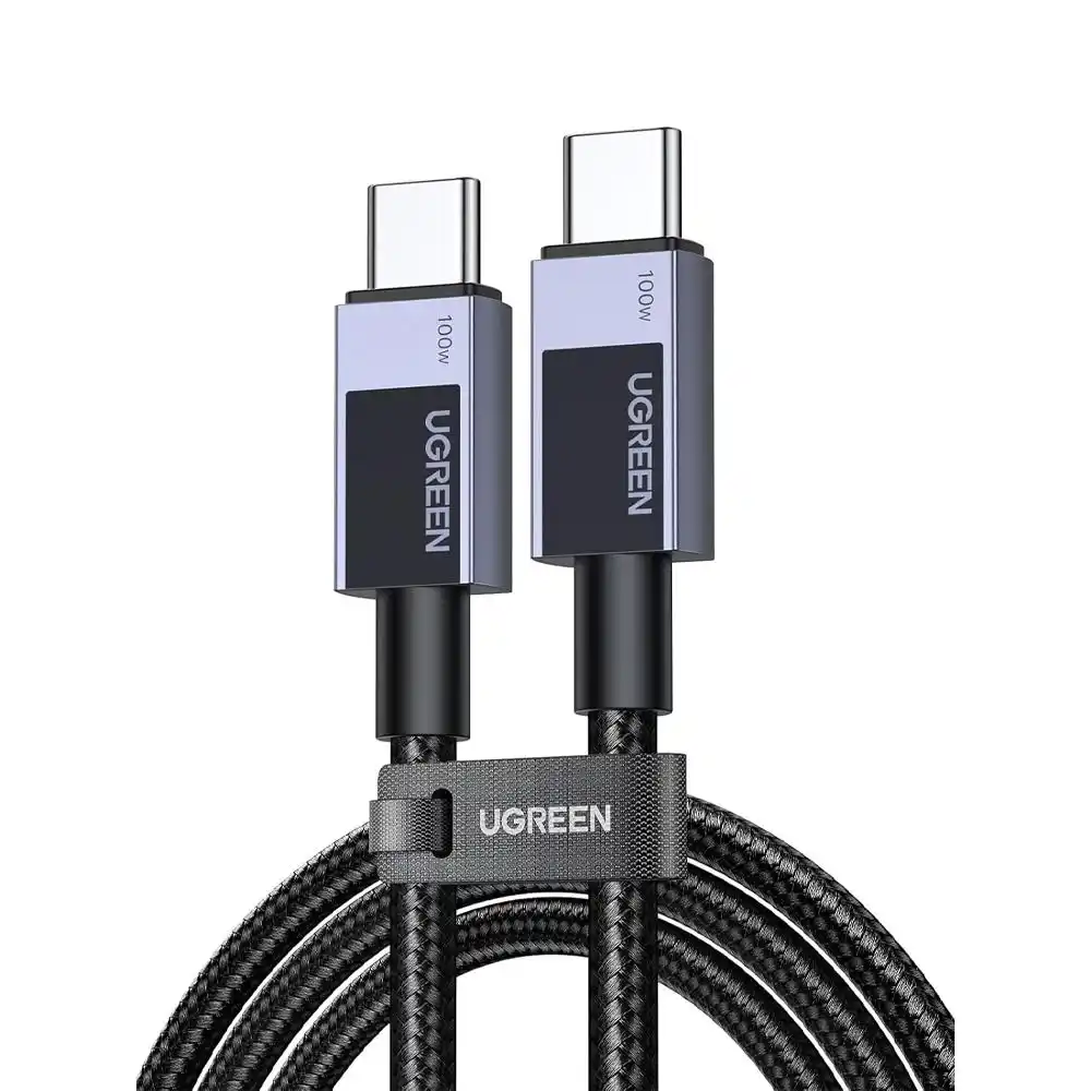 يوجرين كابل من USB-C الي USB-C بقوة 100 وات شحن سريع 1 متر موديل L512 - رمادي
