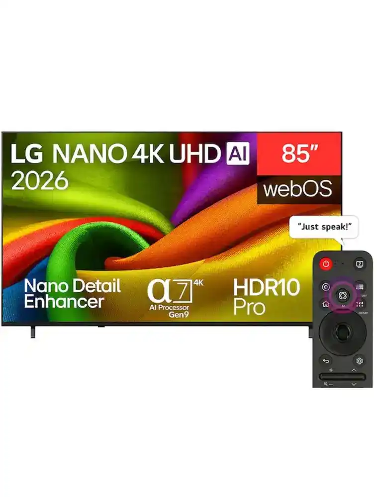 ال جي تليفزيون 85 بوصة 4K UHD - سمارت AI NU84 نانو - 85NU840B6LA.AFU