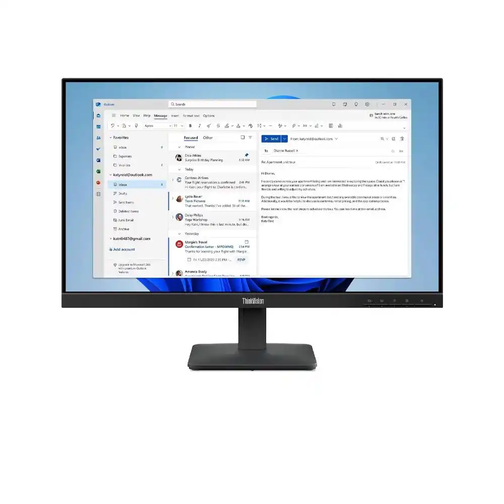 لينوفو ThinkVision S24-4e شاشه 23.8" بوصه FHD معدل تحديث 100 هرتز - موديل 64B5KAT1EU