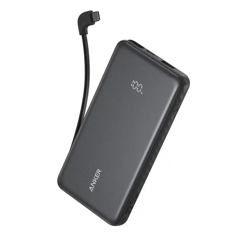 أنكر باور بانك Zolo سعة 10000 مللي أمبير بقوة 22.5 وات بكابل USB-C بيلد أن - موديل - A110DH11 - أسود