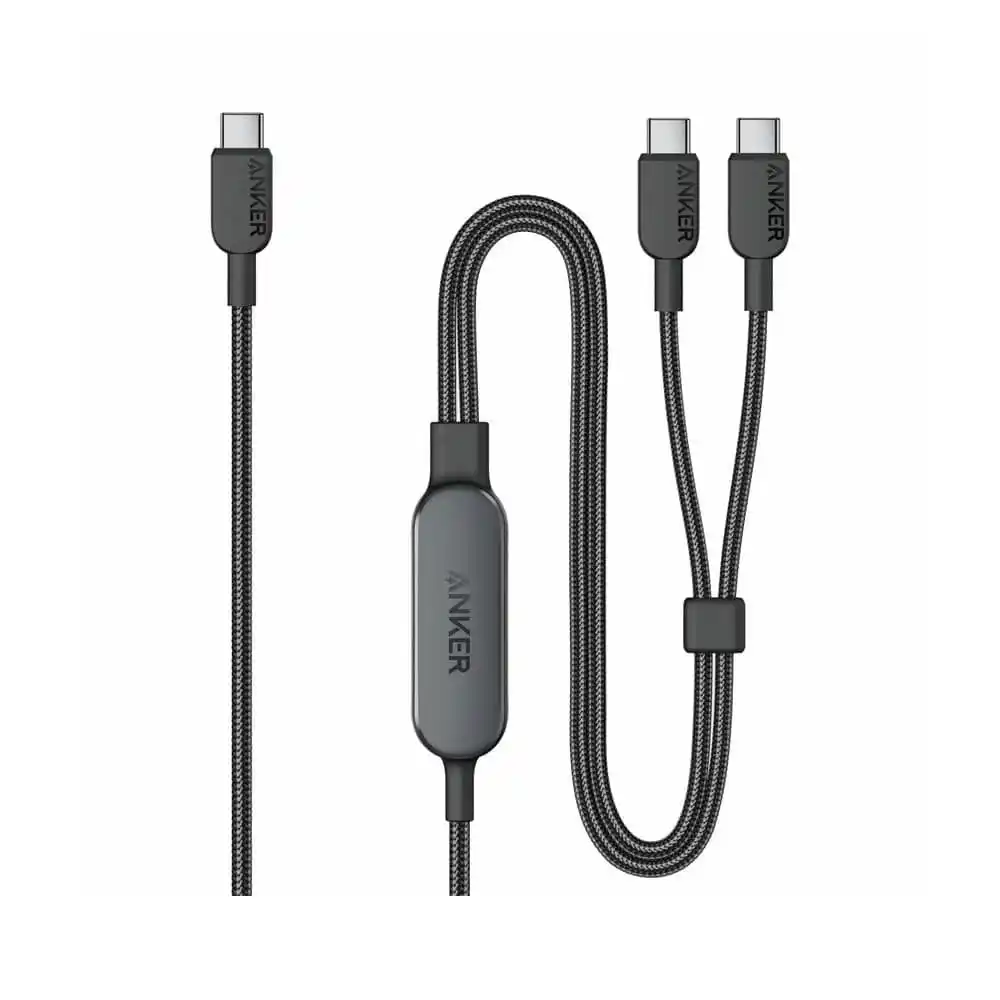 أنكر كابل من 2 في 1 USB-C إلي USB-C بقوه 140 وات طوله 4ft موديل A8895H11 - أسود