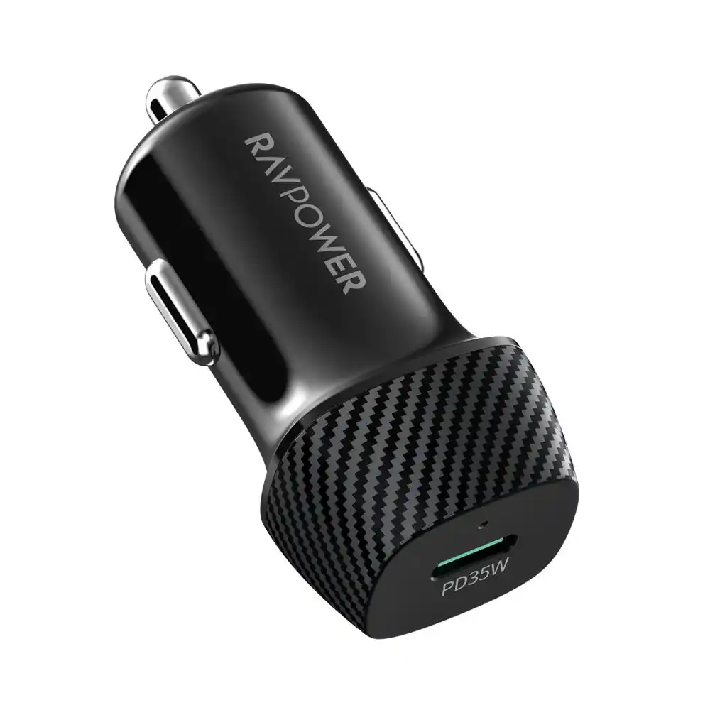 راف باور شاحن سيارة Pioneer بقوة 35 وات مخرج USB-C موديل RP-VC1020 - أسود