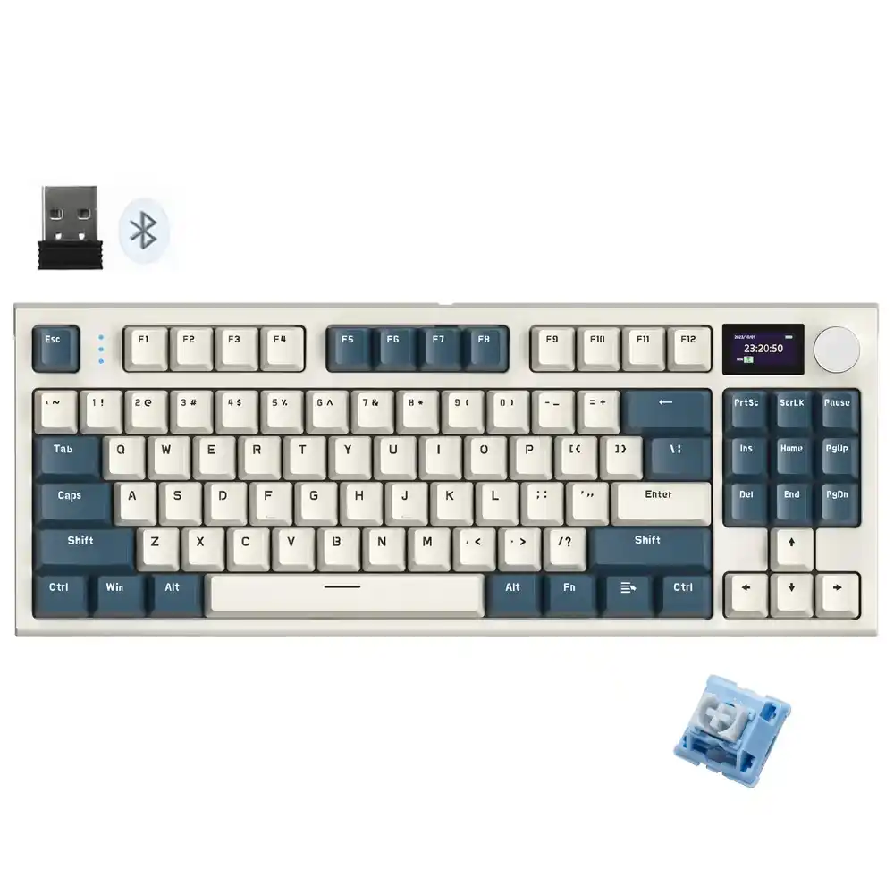 كيبورد أتاك شارك سلكي و لاسلكي بلوتوث ثلاثي الوضع قابل للشحن RGB جيمنج سويتش أزرق إنجليزي وعربي K86