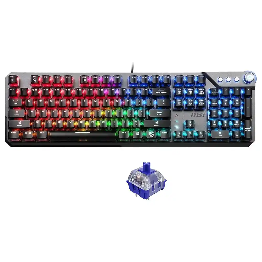 كيبورد ام اس اي سلكي RGB جيمنج سويتش ازرق إنجليزي وعربي Vigor GK71 Sonic
