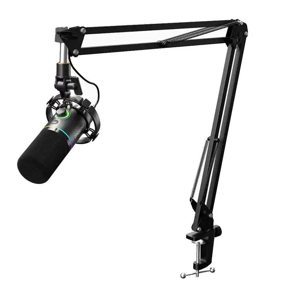 مجموعة ميكروفون ماونو سلكي RGB جيمنج بودكاست ديناميكي PD200XS - اسود