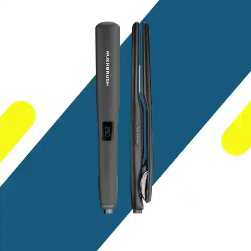 مكواة شعر راش براش أسود X2 MAX أسود – ألواح تورمالين، شاشة LCD، 18 درجة حرارة