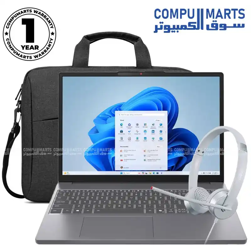Lenovo IdeaPad Slim 3 15IRH10 (83K100AXAD) Laptop – Intel Core i7-13620H, 8GB DDR5, 512GB SSD, 15.3" WUXGA IPS - BAG - HEADSET