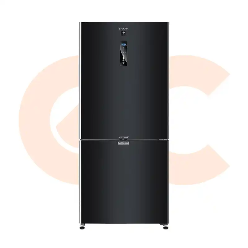 Best-Selling ثلاجة شارب 558 لتر كومبي انفرتر ديجيتال 2 باب أسود موديل SJ-PV73K-BK | Available Now at EHAB Center Home Appliances