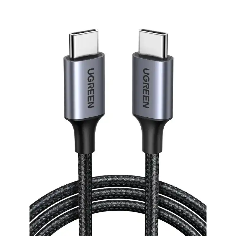 كابل UGREEN USB-C إلى USB-C مضفر 60 وات - أسود