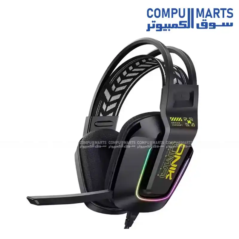 Onikuma X13 Wired Gaming Headset RGB Noise Cancelling Boom Microphone Black for PC PS4 PS5 Xbox Nintendo Switch Mobile