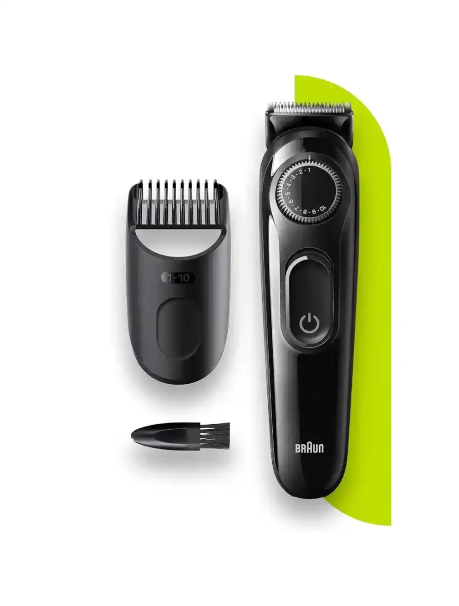 براون Series 3 ماكينة تشذيب اللحية مع عجلة دقيقة - إعدادات الطول 20 - اسود - BT3322