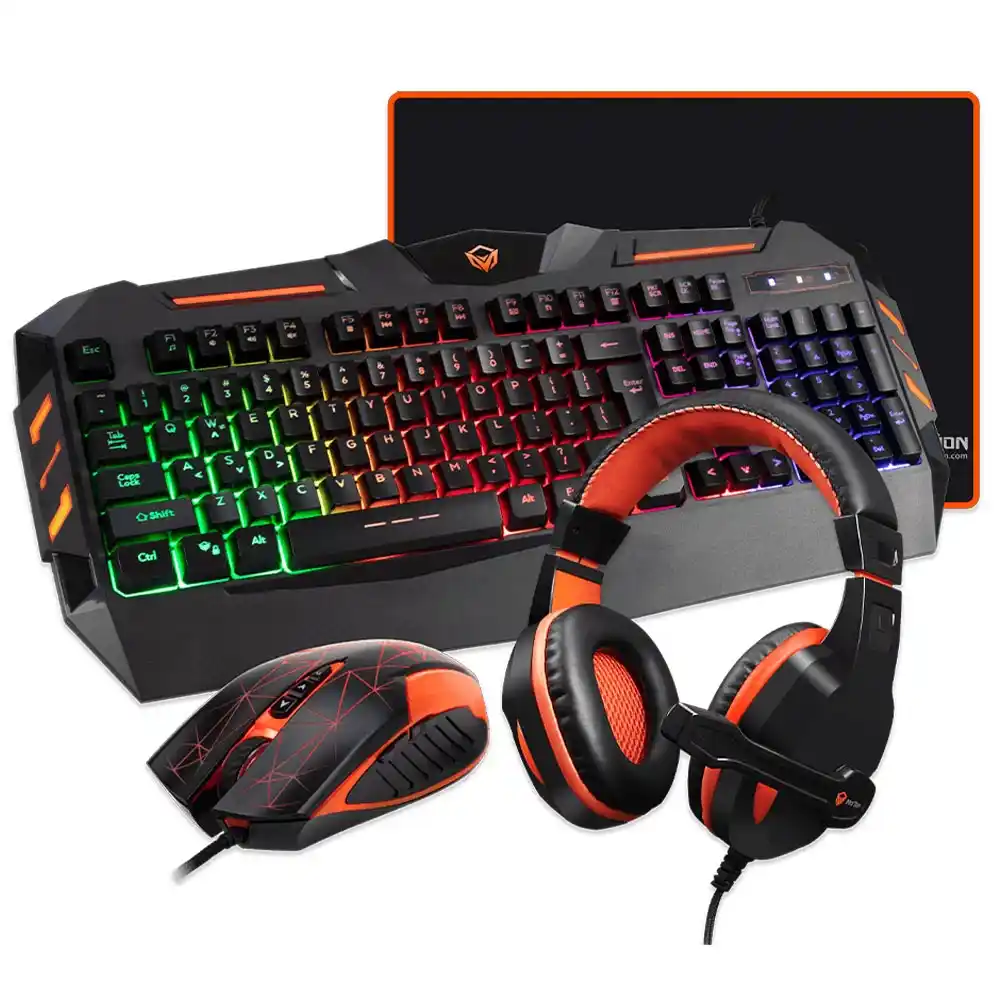 كيبورد + ماوس + ماوس باد + سماعة رأس ميشن سلكي RGB جيمنج كومبو 4 في 1 إنجليزي وعربي C500