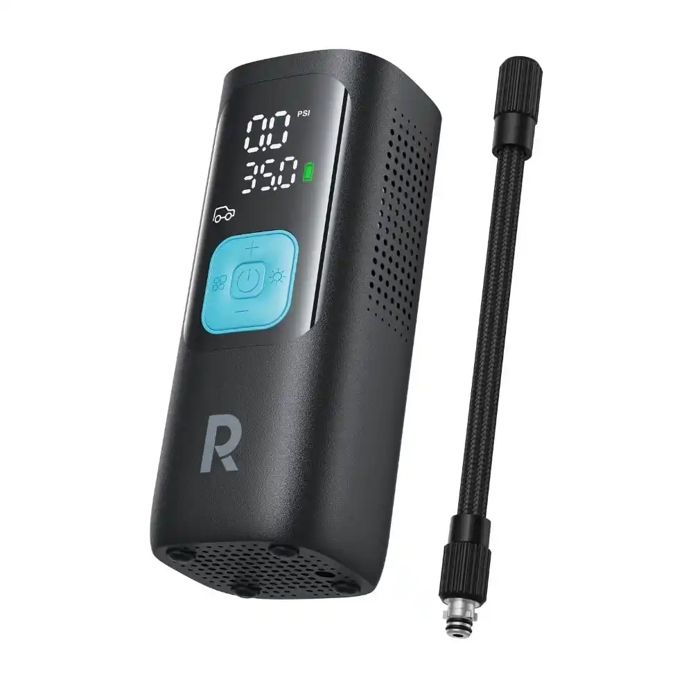 كمبروسر هواء ذكي Ravpower PB1233 مع باور بانك ومصباح LED بقدرة 60 واط