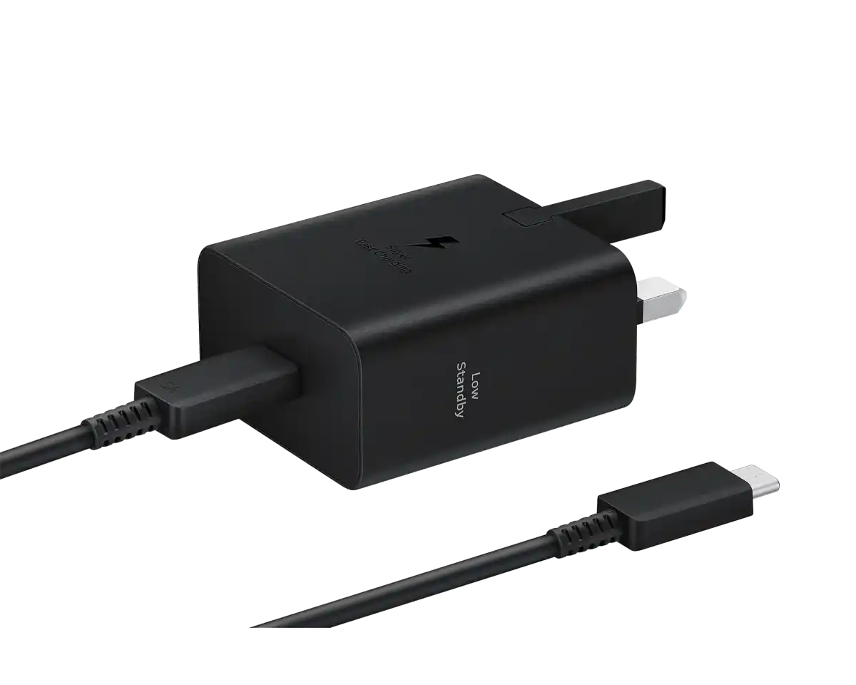 شاحن سامسونج 45 وات سوبر فاست (2024) مع كابل تايب سي USB-C
