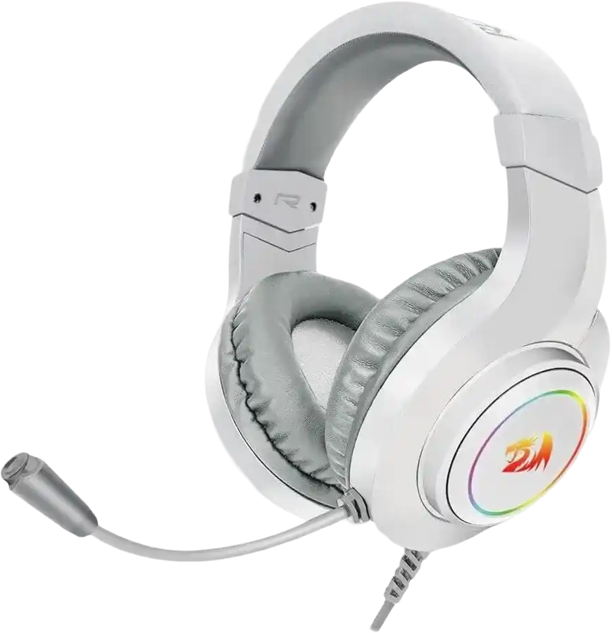 سماعة العاب سلكية ريدراجون هيلاس H260-P ميكروفون مدمج موصل 3.5 ملم + USB - ابيض