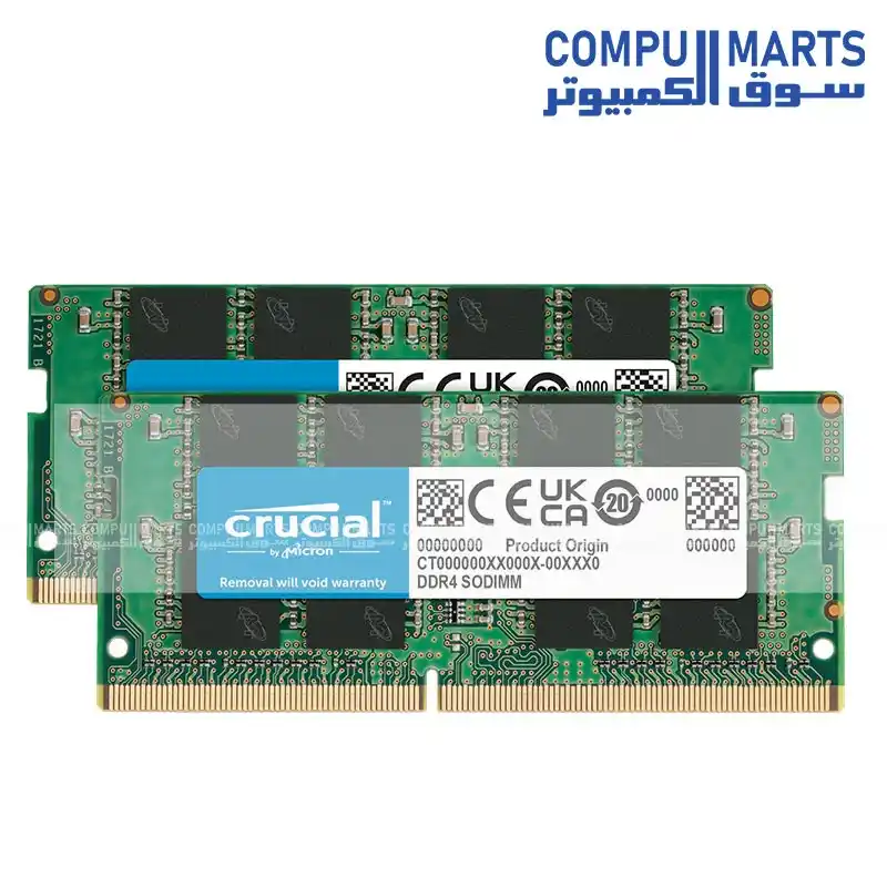 Crucial 16GB (2×8GB) DDR4 3200MHz CL22 SODIMM Laptop Memory – CT2K8G4SFRA32A