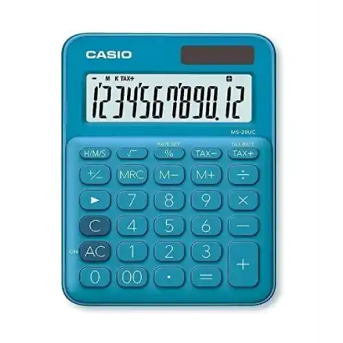 كاسيو الة حاسبة مكتبية لون ازرق MS-20UC-BU-N-DC