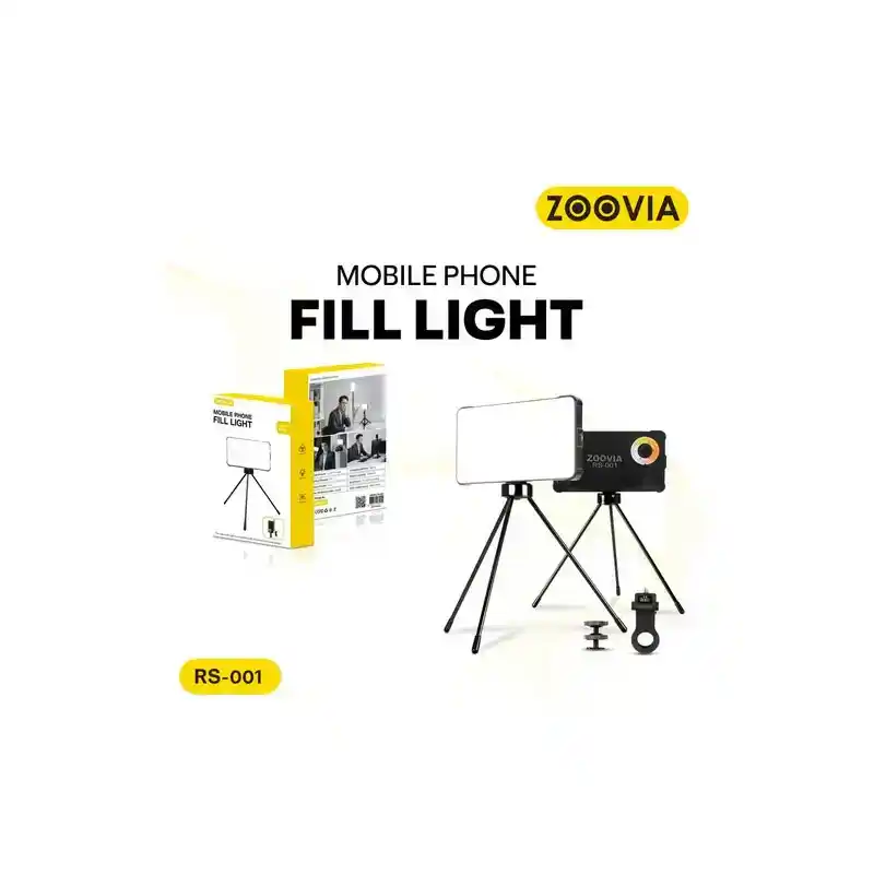 ZOOVIA RS-001 حامل فيديو محمول بإضاءة LED للهواتف الذكية