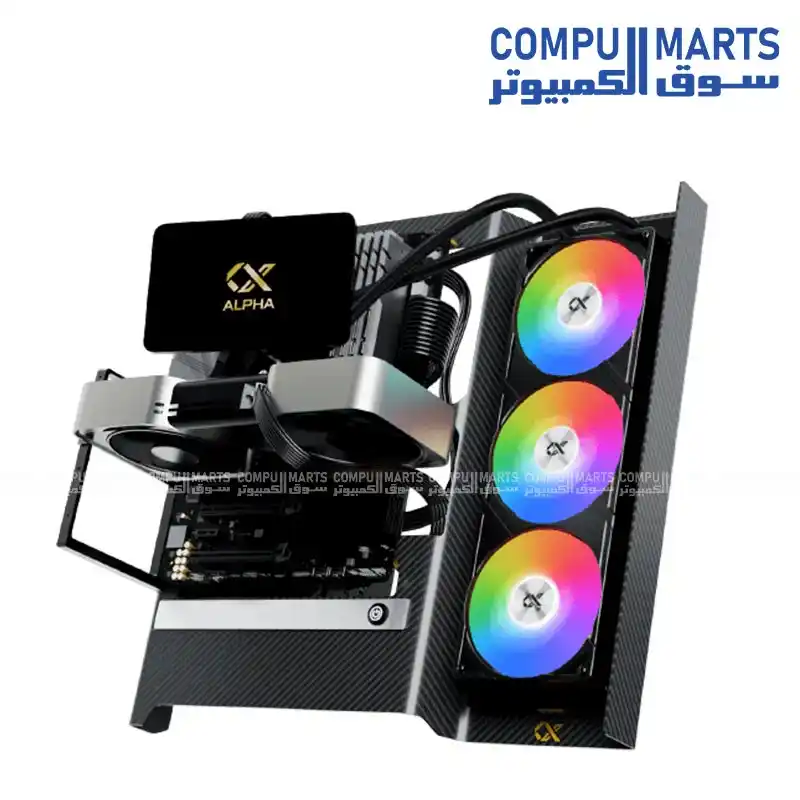 Xigmatek Carbonic 3K Twill Weave Carbon Fiber Panel 6063 Aluminium Alloy BTF ATX Mid Tower Case with Back Plug Support and 240/360 Radiator Support