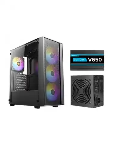 Case Antec AX65 4Fan 120M ARGB + PSU Antec Atom V650