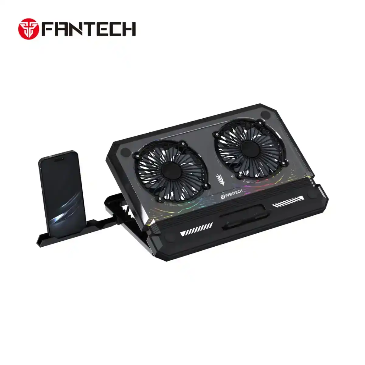 Fantech NC21 Notebook Cooler Laptop Cooling Pad RGB 10 Modes Dual Fans