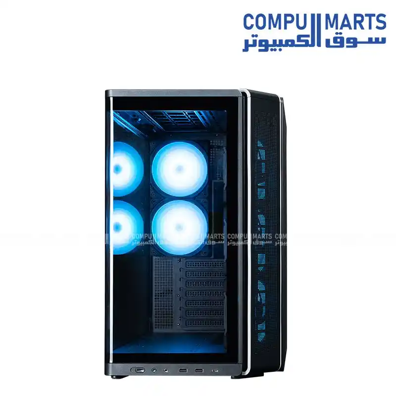 Zalman P60 ATX Mid Tower Tempered Glass Case Black White 435mm GPU Support 5 Fans