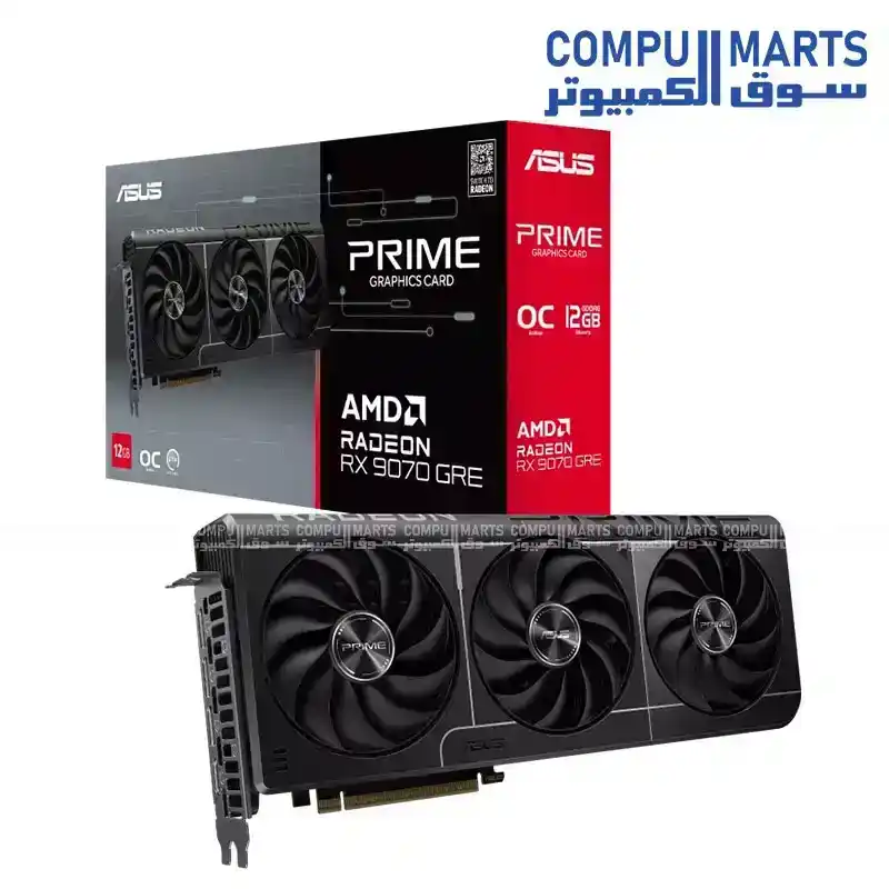 ASUS PRIME-RX9070GRE-O12G AMD Radeon RX 9070 GRE 12GB GDDR6 Graphics Card