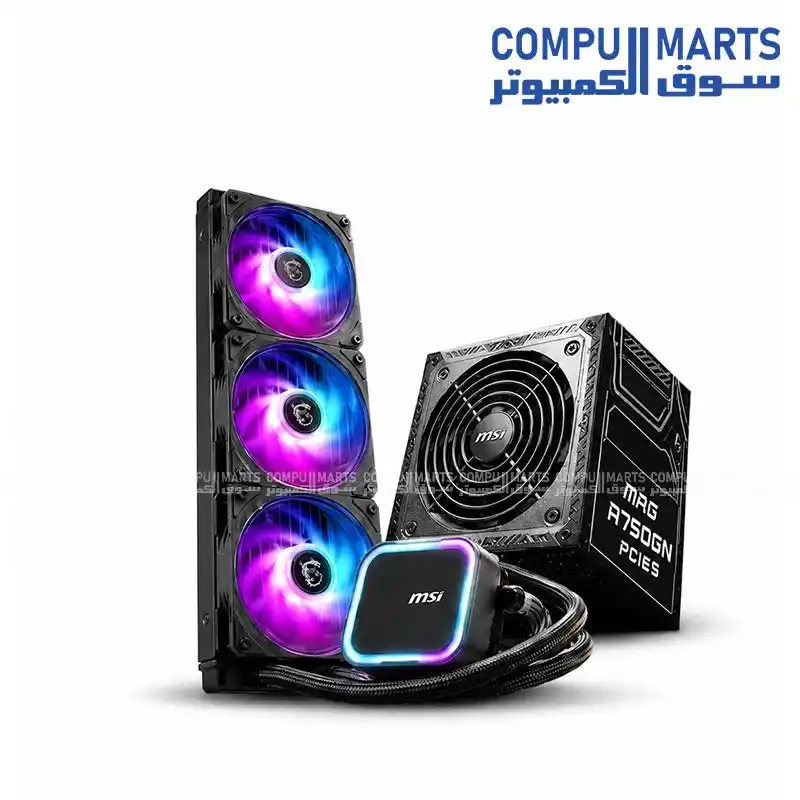 MSI MAG CORELIQUID A13 360 Liquid Cooler + MAG A750GN PCIE5 750W PSU Bundle