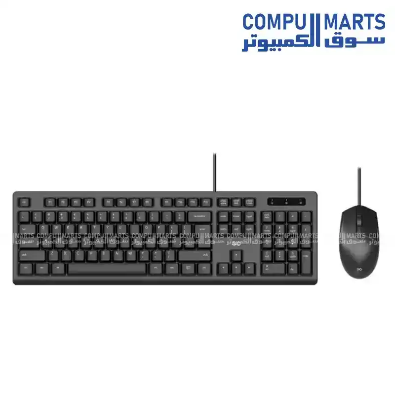 Fantech GO KM101 Keyboard & Mouse Combo Full-Size 104-Key Wired USB Black Silent Typing Spill Resistant Adjustable Feet Plug-and-Play