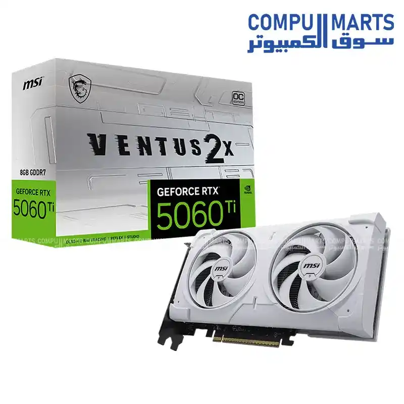 MSI GeForce RTX 5060 Ti 8G VENTUS 2X OC WHITE PLUS GRAPHIC CARD